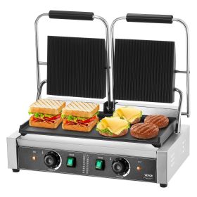 VEVOR Commercial Panini Press Grill Electric Sandwich Maker Griddle Plate 19"x9" VEVOR Commercial Panini Press Grill Electric Sandwich Maker Griddle Plate 19"x9"